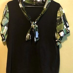 Style & Co. Green/Black short sleeve Top Size 3x